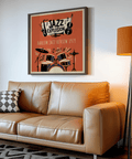 Harlem Jazz Art Print showing musical notes in Blue for studio décor