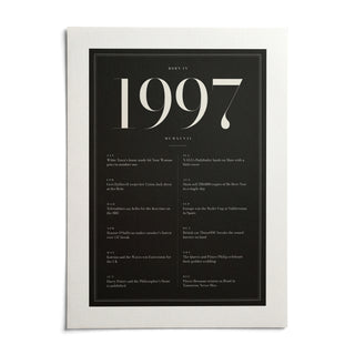 1997 Black Birthday Print, shown as an unframed paper print on a plain white background