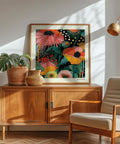 Modern abstract floral wall decor for creative spaces.