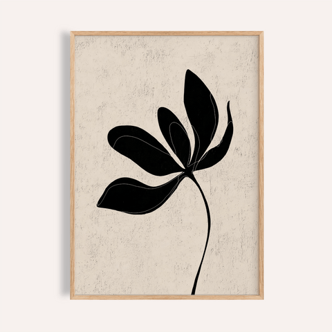 Minimalist Botanical Wall Art in beige and black for living room wall art print