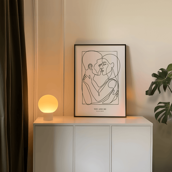 Abstract Figures bedroom wall art with monochrome Black and White style