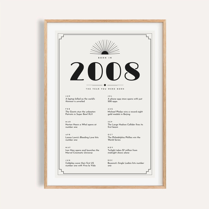 2008 Art Deco print in black on white on a plain warm wall