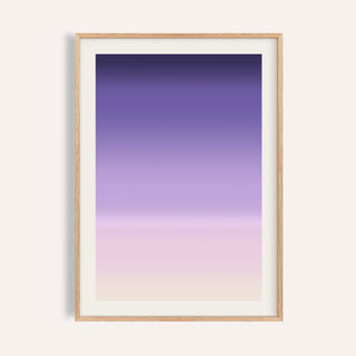 Dusk wall art fading from deep indigo through lavender to soft pink