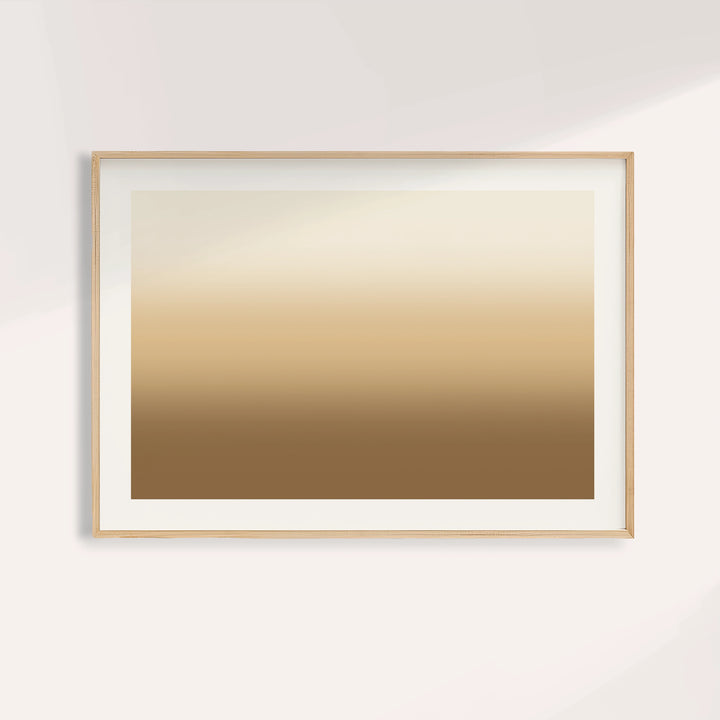 Sand wall art with soft horizontal fields of cream, sand and earthy brown