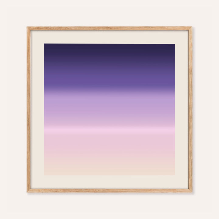 Purple and pink wall art fading from deep indigo through lavender to pink