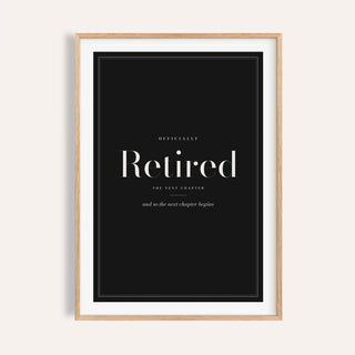 Officially retired black print shown on a plain warm cream wall