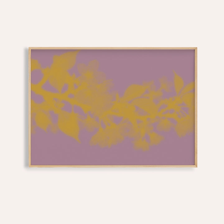 mauve cherry blossom print showing cherry blossom in soft focus on dusty mauve