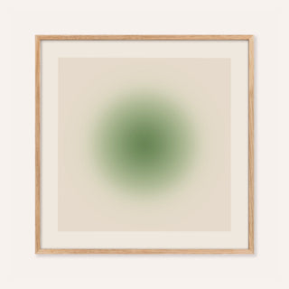 Sage wall art with a soft sage green orb on a warm cream square