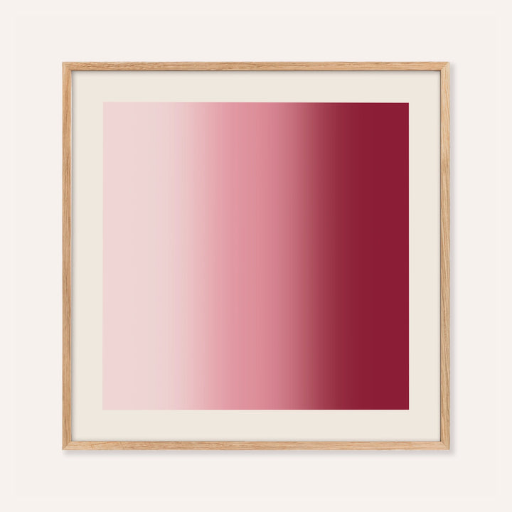 Dusty rose wall art with soft vertical fields of blush, rose and burgundy