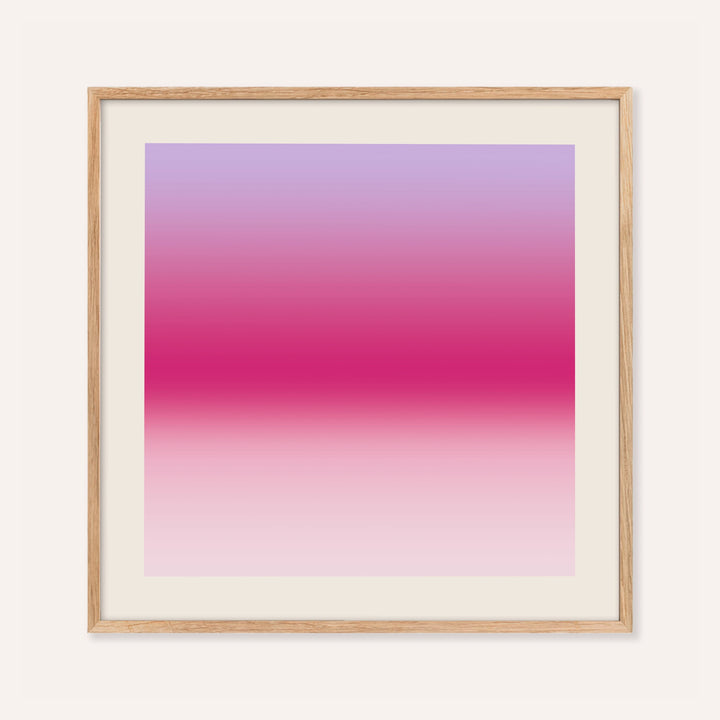 Magenta print fading from soft lilac into a vivid magenta band