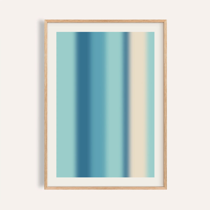 Abstract stripe print with soft vertical stripes of aqua, teal and sand