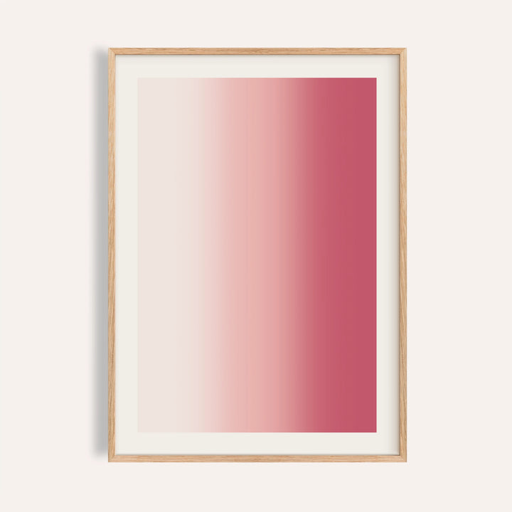 Blush pink wall art with soft vertical fields of shell white, blush and rose