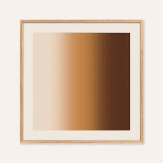Brown wall art with soft vertical fields of cream, caramel and chocolate brown