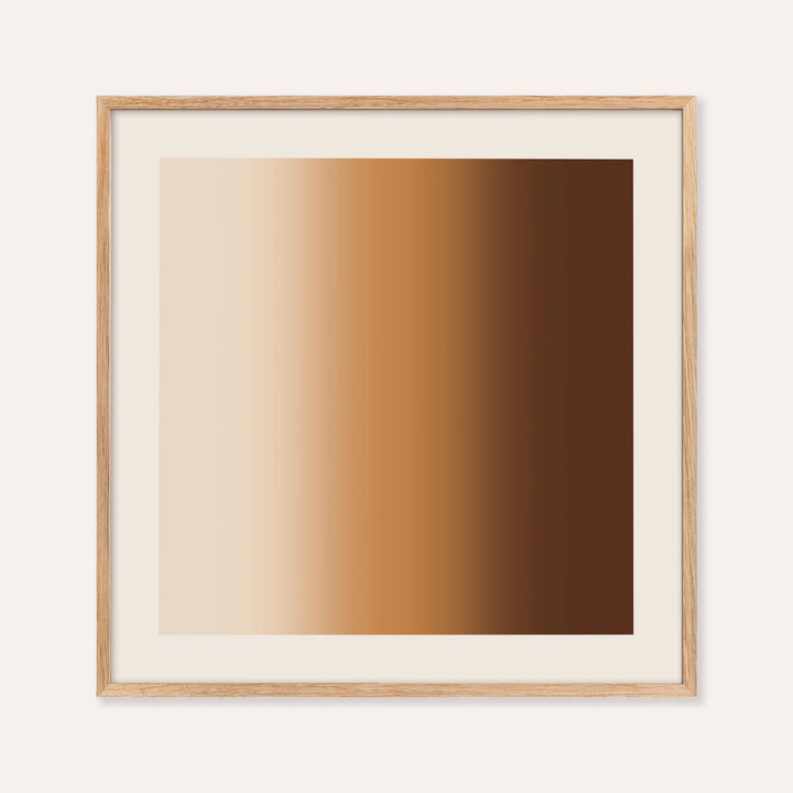 Brown wall art with soft vertical fields of cream, caramel and chocolate brown