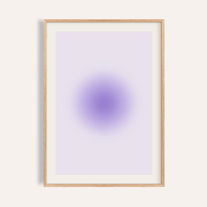 Lilac wall art with a soft lilac purple orb on a pale lilac sheet