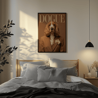 Modern Dog Print featuring beige tones for office art print