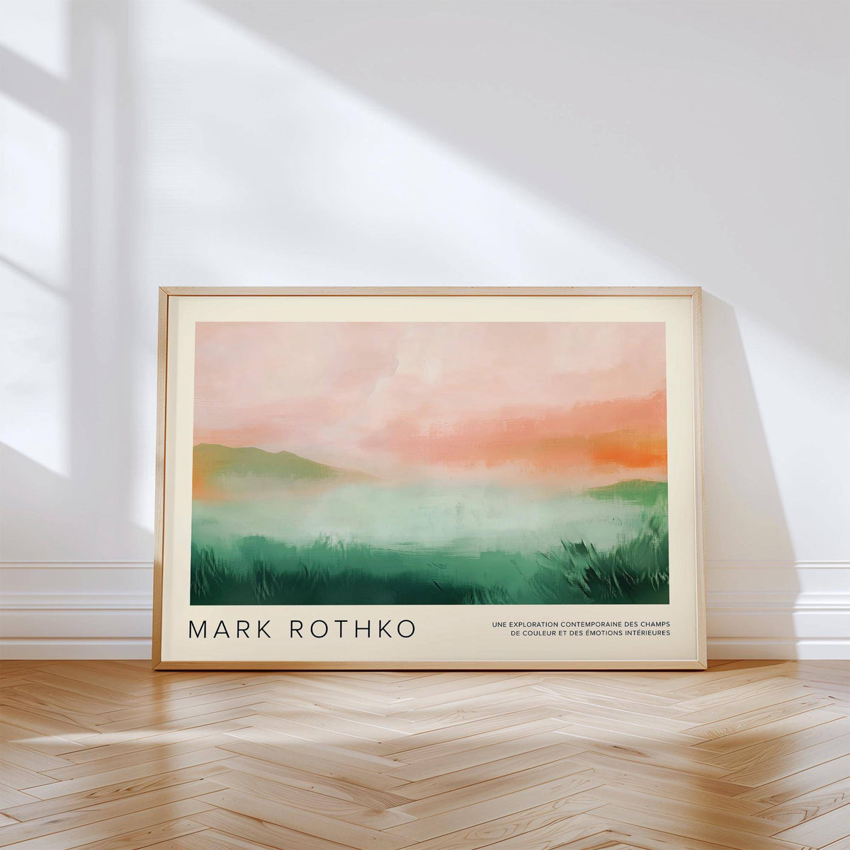 Japandi-style pastel colored wall art with serene color transitions