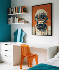 Beige and orange Astronaut Poster for living room décor