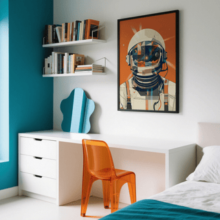 Beige and orange Astronaut Poster for living room décor