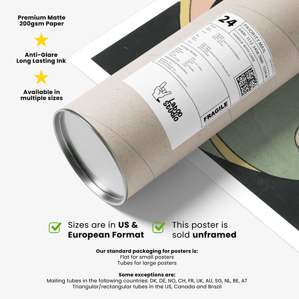 Abstract Geometric Art Print featuring Black, Yellow, and Pink for living area poster