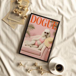 Sexy Poodle Print with Pink tones ideal for modern pet lovers’ office