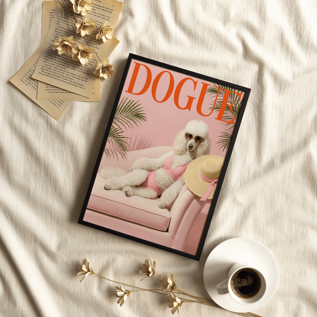Sexy Poodle Print with Pink tones ideal for modern pet lovers’ office