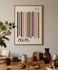 Big Calendar for Wall featuring red and orange circles, living room print