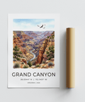 Lower text area on Grand Canyon Art Print with Arizona USA line and coordinates