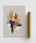 Abstract Colorful Wabi Sabi Print, multicolored, designer home office art print