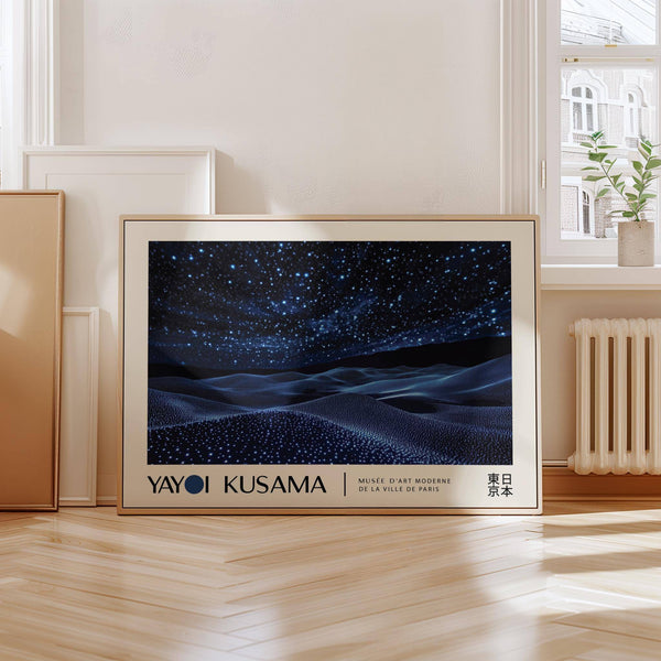 unique night sky wall art with glowing points of light