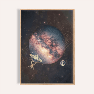 Cosmic Art Print in Pink and Blue for living room wall art