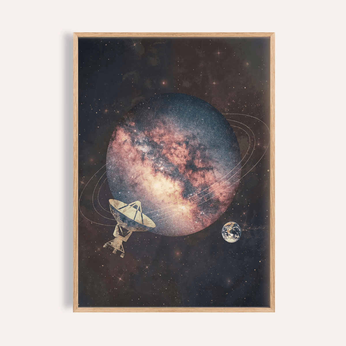 Cosmic Art Print in Pink and Blue for living room wall art