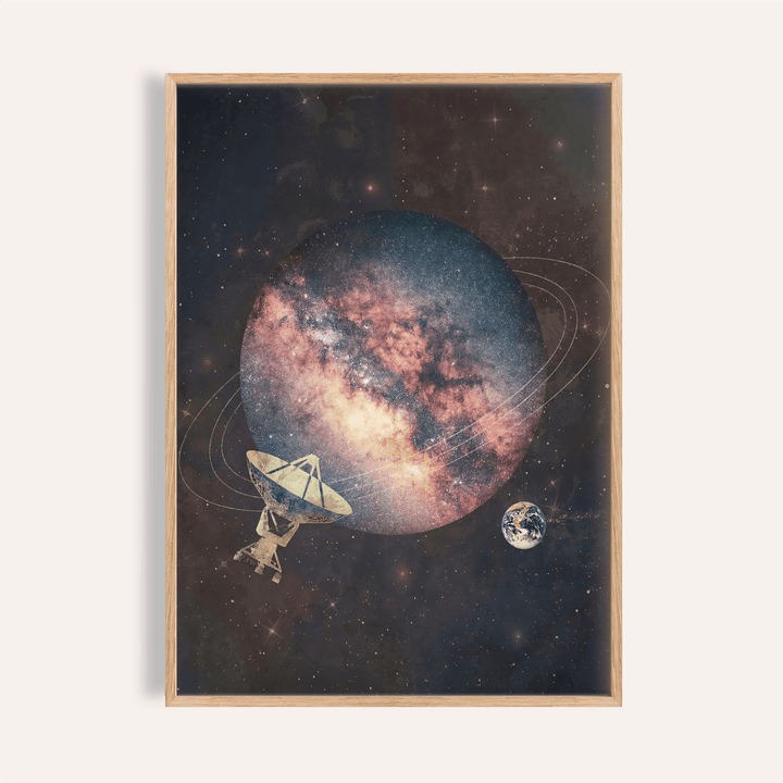 Cosmic Art Print in Pink and Blue for living room wall art