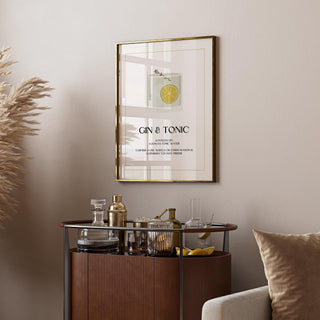 Sophisticated Gin and Tonic print for kitchen or home cocktail station.