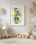 Zebra Playing Violin Poster brightens playroom multicolored wall art decor