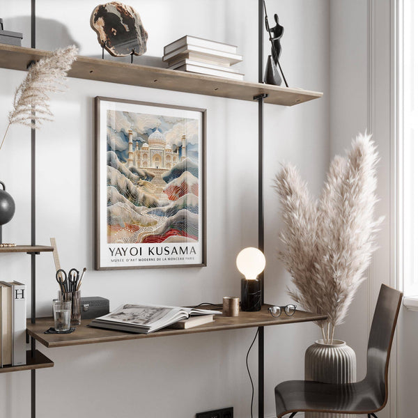 Surreal Taj Mahal wall art travel design for eclectic interiors