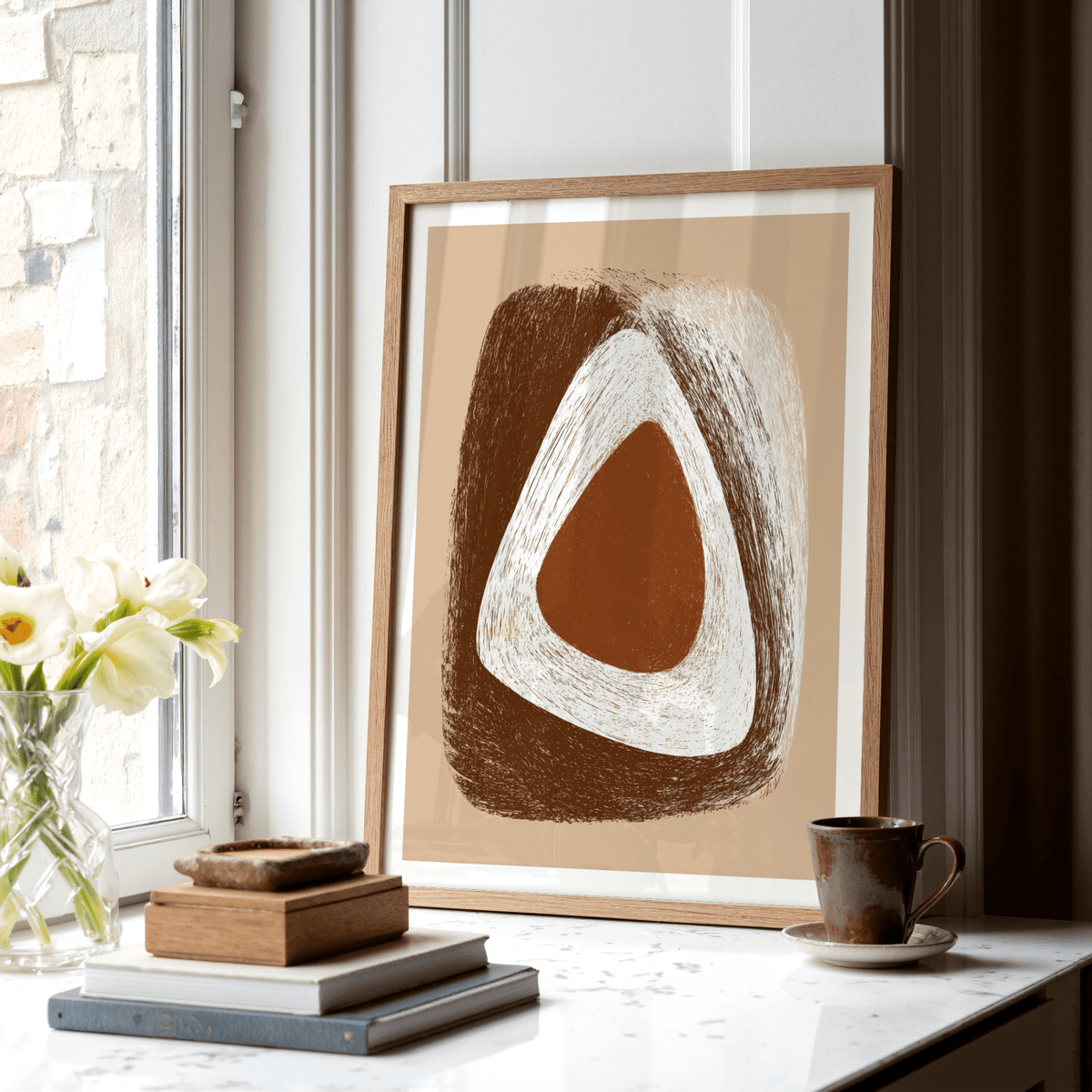 Organic Minimalist Wall Art showing centered triangle and negative space