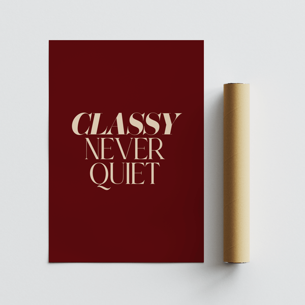 Minimalist statement poster featuring stacked uppercase text and balanced margins