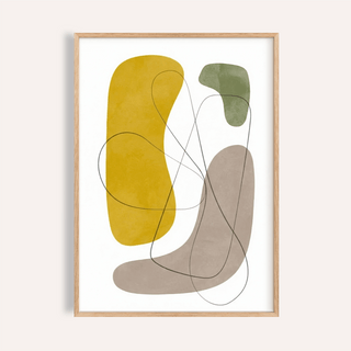 Modern Abstract Wall Art with Gray and Beige for living room print
