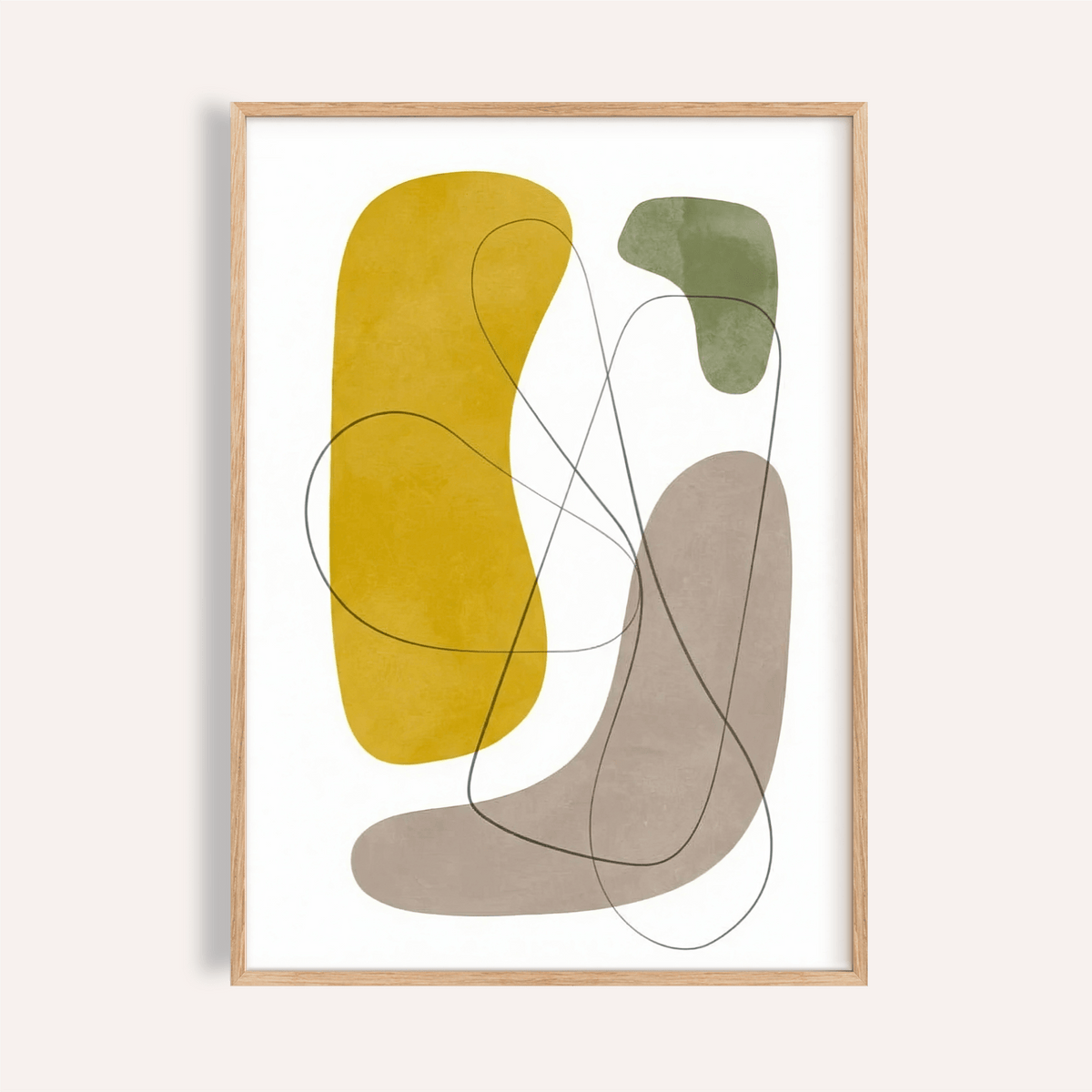 Modern Abstract Wall Art with Gray and Beige for living room print