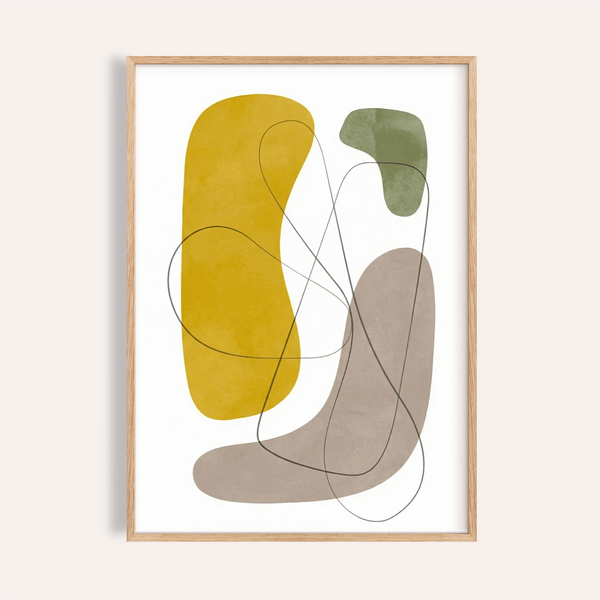 Modern Abstract Wall Art with Gray and Beige for living room print