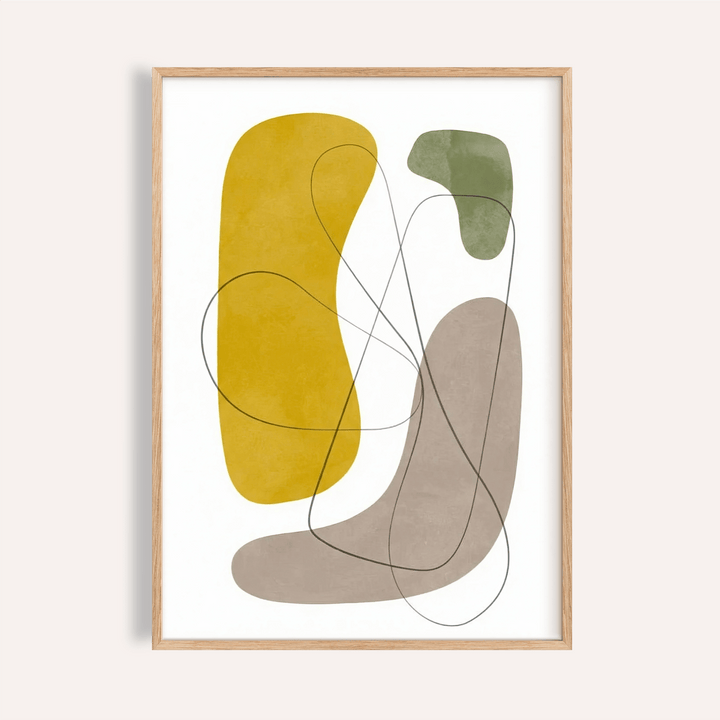 Modern Abstract Wall Art with Gray and Beige for living room print