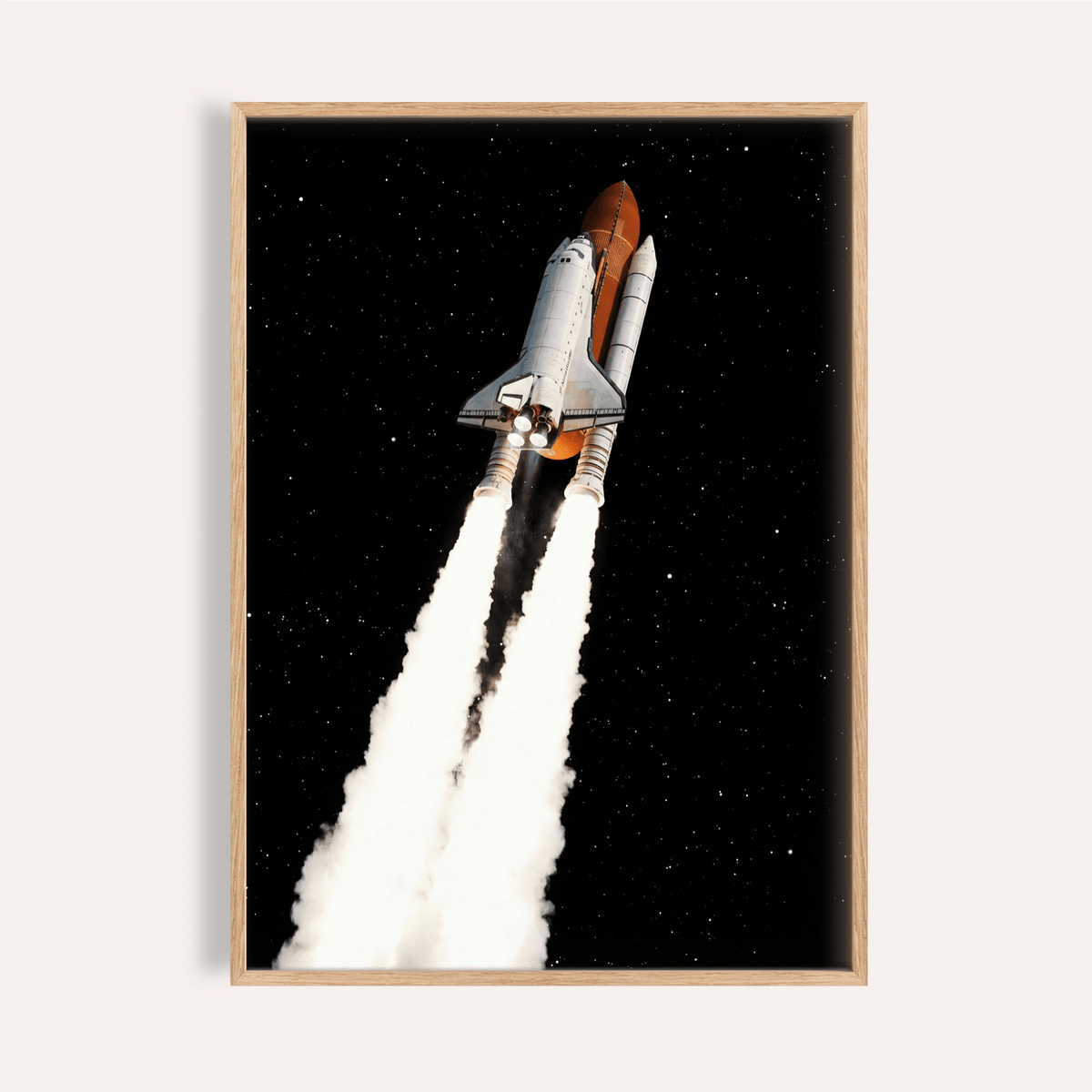 Rocket Launch Wall Art with White, Red, Black, and Gray for office poster