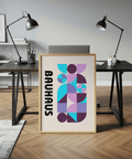 Contemporary Colorful Shape Print for living room in Purple, Pink, Blue