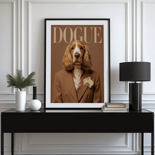 Modern Dog Print poster for modern living room in beige and brown