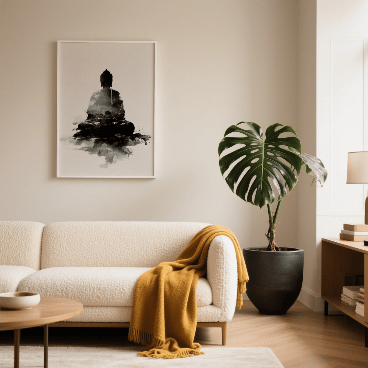 Minimalist Spiritual Poster, Black tones, meditation room art print