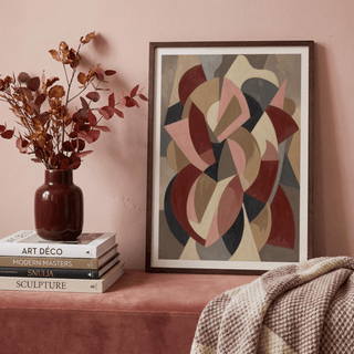 Minimalist Abstract Wall Art canvas featuring curved arcs and blocks