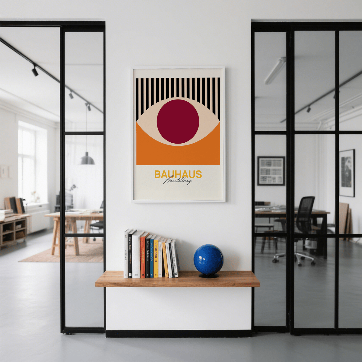 Striking Retro Eye Wall Art in White background for modern home
