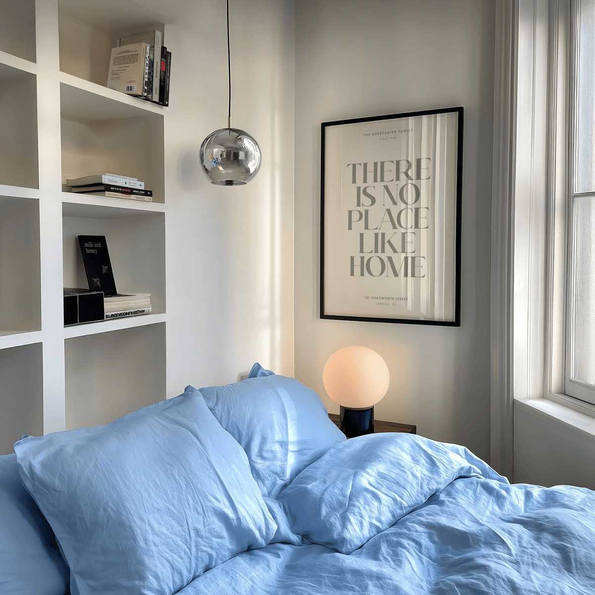 No place like home print cozy Beige and Green wall art for home