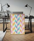 Abstract Pastel Print detailed with gold and white, ideal for studio poster